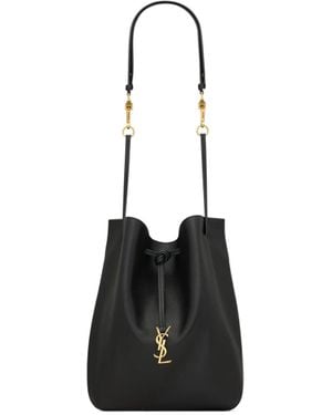 Saint Laurent Paris Vii Logo Plaque Pouch - Black