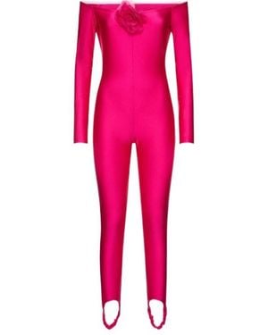 GIUSEPPE DI MORABITO Shiny Elastic Knit Jumpsuit - Pink