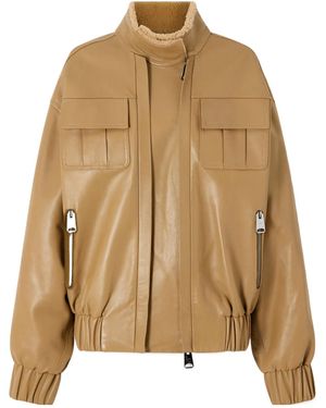 KHAITE Malone Pilot Leather Jacket - Brown
