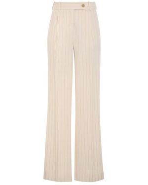 Zimmermann Pinstriped Pleated Trousers - White