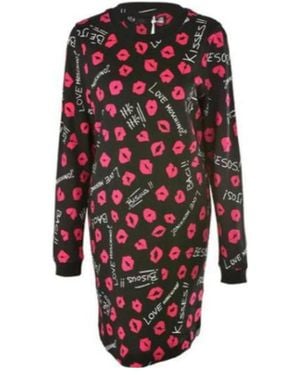 Moschino Logo Lipstick Pattern Dress - Red