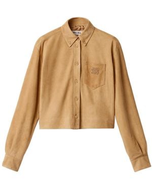 Miu Miu Suede Shirt - Natural