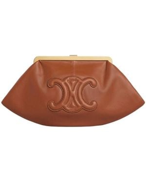 Celine Triomphe Smooth Sheep Leather Handbag - Brown