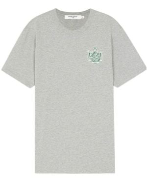 Maison Kitsuné Logo-Print Cotton T-Shirt - Grey