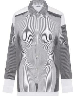 Jean Paul Gaultier Striped Pattern Shirt - Gray