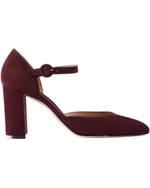 Gianvito Rossi Suede Mary Jane High Heels - Brown