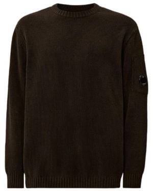 C.P. Company Chenille Crew Neck Knitwear - Black