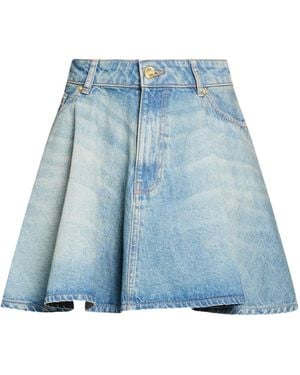 Ganni Light-Colored Denim Midi Skirt - Blue