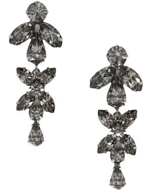 Jennifer Behr Gunmetal-Tone Crystal Earrings - White