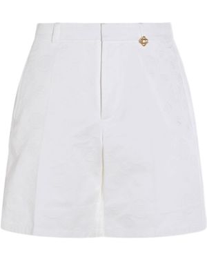 CASABLANCA Monogram Pleated Shorts - White