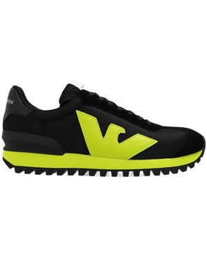 Emporio Armani Logo-Patch Low-Top Sneakers - Green