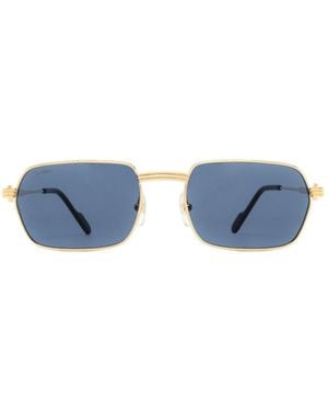 Cartier Rectangle Frame Sunglasses - Blue