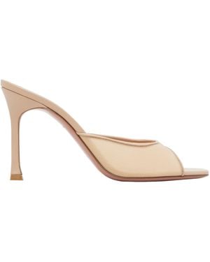 AMINA MUADDI Alexa 95 Mesh High-Heeled Sandals - Natural