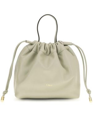 Chloé Chloé Icons Drawstring Chain Shoulder Bag - Natural