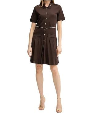 Liu Jo Button-Down Pleated Mini Dress - Black