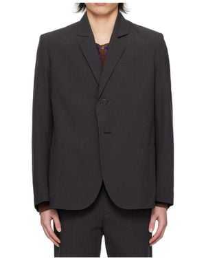 Edward Cuming Striped Suit Jacket - Blue