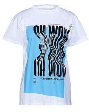 Maison Margiela Solid Printed T-Shirt - Blue