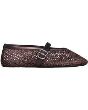 Alaïa Woven Buckle Ballet Flats - Brown