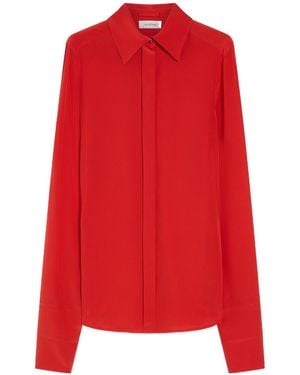 Sportmax Gemona Long-Sleeved Crepe Shirt - Red