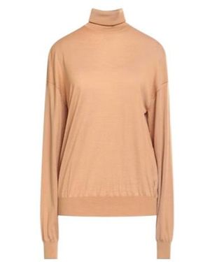 Saint Laurent Solid Color Wool Knit Sweater - Natural