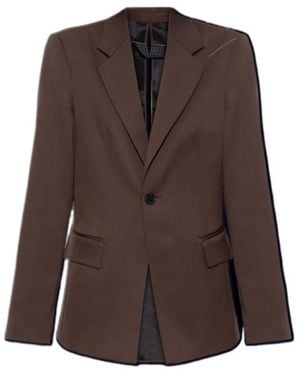 MM6 by Maison Margiela Cut-Out Detailed Buttoned Blazer - Brown