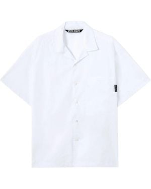 Palm Angels Curved Logo Bowling Shirt - White