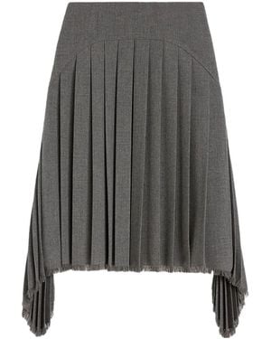 Jil Sander Asymmetric Pleated Midi Skirt - Gray
