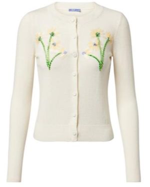 Leo Claire Embellished Wool And Cashmere Cardigan - White