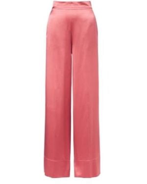 JOSEPH Dijon Silk Satin Wide-Leg Pants - Pink