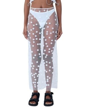 Cecilie Bahnsen Blossom Sheer Appliquéd Skirt - White