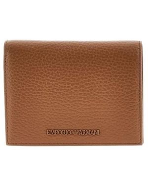 Emporio Armani Letter Logo Wallet - Brown
