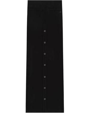 Courreges Buttoned Long Skirt - Black