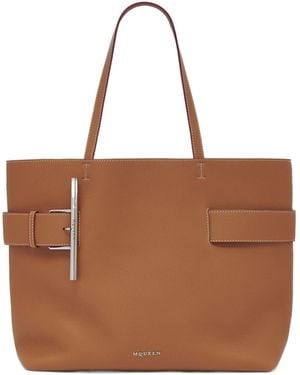 McQueen T-Bar Sling Tote Bag - Brown