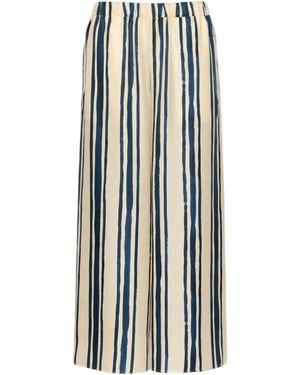 Weekend by Maxmara Silk Wide-Leg Pants - Blue