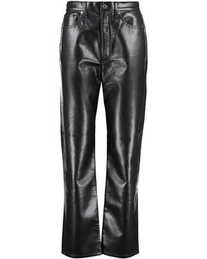 Agolde 90S Pinch Waist High Rise Tapered Trousers - Black