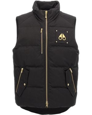 Moose Knuckles Sleeveless High Collar Quilted Design Vest - Black