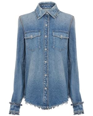 Chloé Chloé Frayed Edge Denim Shirt - Blue