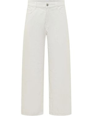 Palm Angels Logo Patch Straight Leg Jeans - White