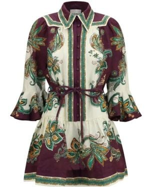 ALÉMAIS Ruthie Paisley-Print Linen Mini Dress - Multicolor