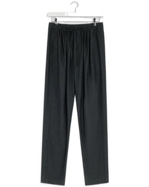 Lemaire Drawstring Straight-Leg Trousers - Black