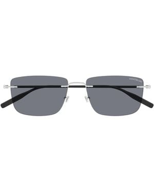 Montblanc Eyewear Rectangle Rimless Sunglasses - White