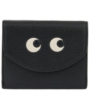Anya Hindmarch Eye Mini Three-Fold Zipper Wallet - Black
