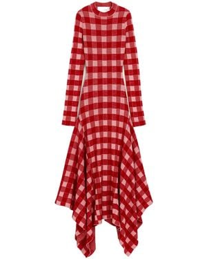Ami Paris Ami Maxi Checkered Godet Dress