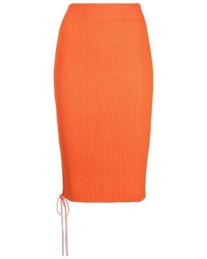Off-White c/o Virgil Abloh Vanise Lace-Up Detailed High Waist Skirt - Orange