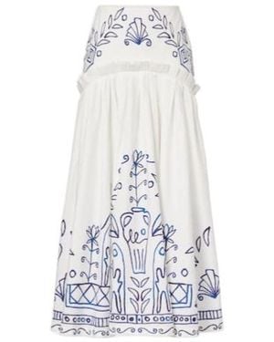 ALÉMAIS X Lrnce Leela Printed Cotton Maxi Skirt - White