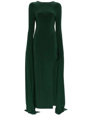 Norma Kamali Long-Sleeved Slit Dress - Green