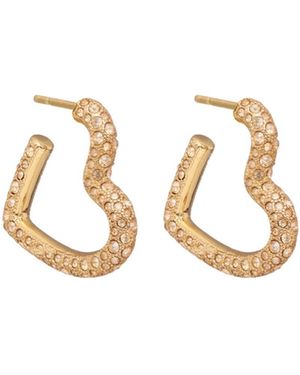 COACH Heart-Shaped Crystal Earrings - Metallic