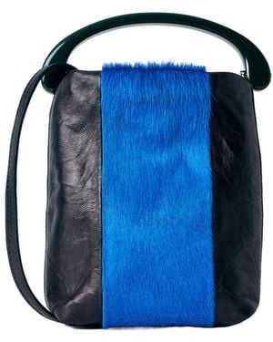 Dries Van Noten Top-Handle Shoulder Bag - Blue