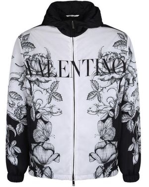 Valentino Dark Blooming Printed Windbreaker - Grey