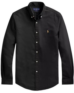 Polo Ralph Lauren Pony Embroidered Long-Sleeved Shirt - Black